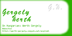 gergely werth business card